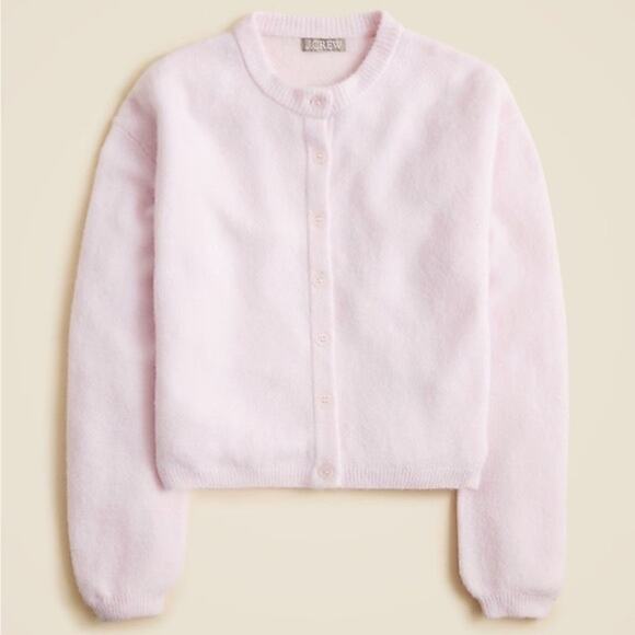 J. Crew Sweaters - J.Crew Supersoft Bubble Hem Cardigan Peppermint Ice Pink Size Medium NWT